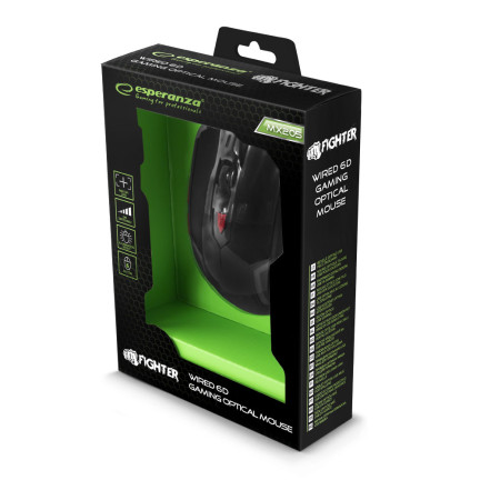 EGM205R ESPERANZA DRÁTOVÁ MYŠ. PRO HRÁČE 6D OPT. USB MX205 FIGHTER RED