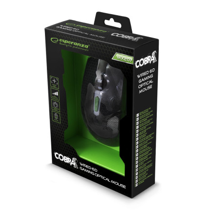 EGM207G ESPERANZA DRÁTOVÁ MYŠ. PRO HRÁČE 6D OPT. USB MX207 COBRA GREEN