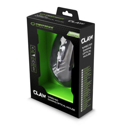 EGM209G ESPERANZA DRÁTOVÁ MYŠ. PRO HRÁČE 6D OPT. USB MX209 CLAW GREEN