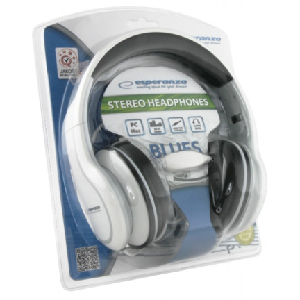 EH136W BLUES WHITE AUDIO sluchátka s konektorem jack