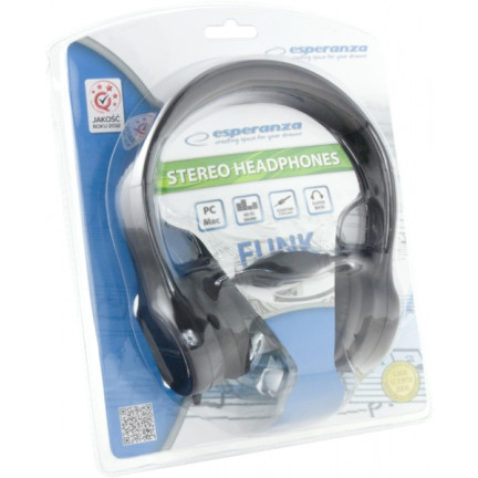 EH140K ESPERANZA AUDIO FUNK HEADPHONES BLACK jack