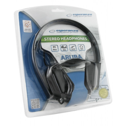 EH143K Sluchátka ESPERANZA AUDIO ARUBA BLACK jack