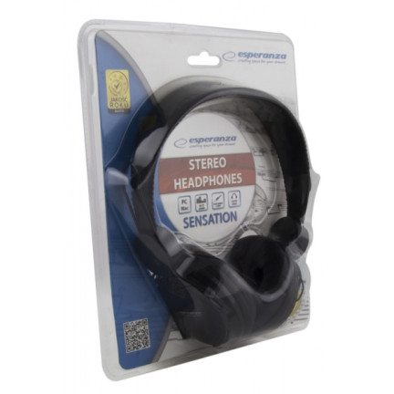 EH148K Sluchátka AUDIO SENSATION BLACK jack