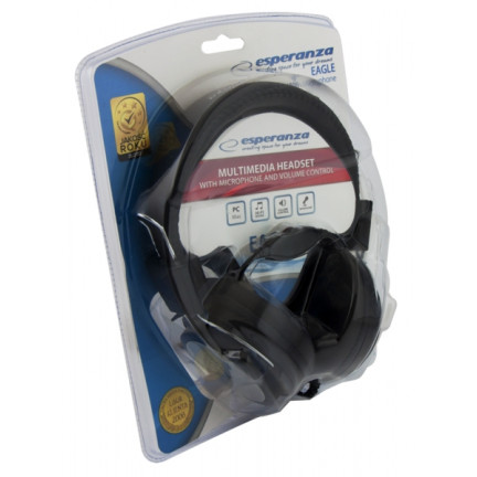 EH154K SLUCHÁTKA ESPERANZA S MIKROFONEM EAGLE ČERNÁ