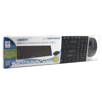 EK122K ESPERANZA WIRELESS KEYBOARD + MAUS 2.4G USB LIBERTY SCHWARZ