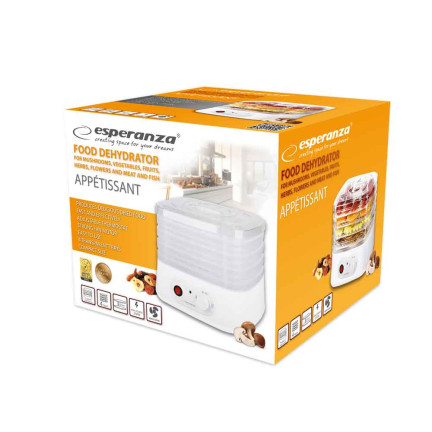 EKD004 LEISTUNGSSTARKER 250W PILZ OBST GEMÜSE KRÄUTERTROCKNER
