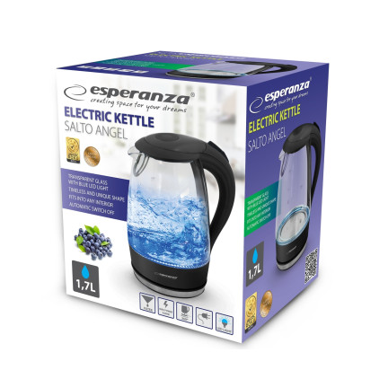 EKK011K 1.8-liter LED-lit glass electric kettle with temperature control, 2200 W