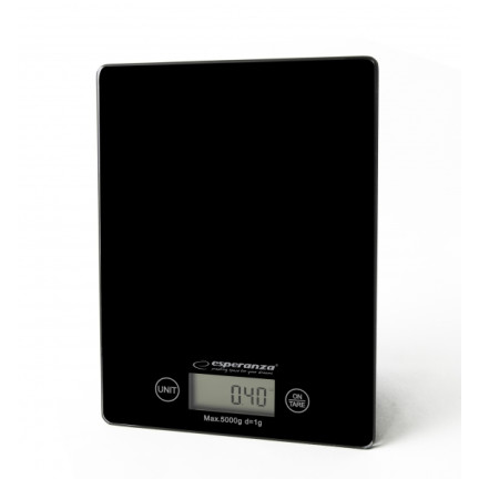 EKS002K WAGA KUCHENNA CYFROWA ELEKTRONICZNA WAGA 5KG LCD CZARNA szklana precyzyjna