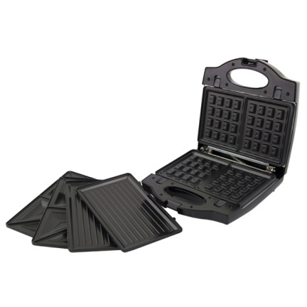 EKT006K 3-in-1 Turbo 700W Waffle Maker, Toaster, and Sandwich Grill