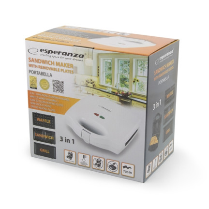 EKT006W  3-in-1 Waffle Maker, Grill, and Sandwich Toaster 700
