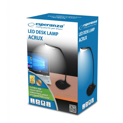 ELD103K stolní lampa s dotykovým spínačem ochranný filtr ACRUX BLACK