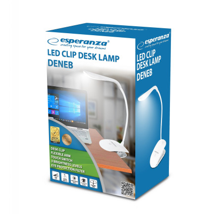 ELD104W LED stolní lampa Dotykový spínač 3 úrovně DENEB BÍLÁ
