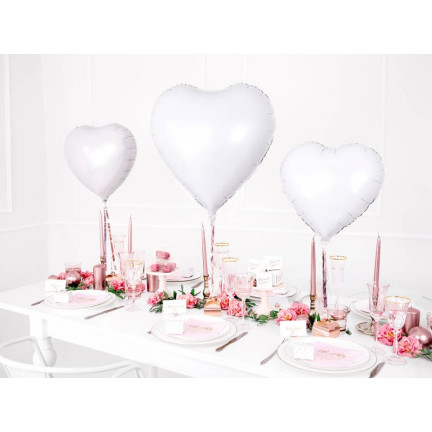 TG66235-1 FOLIENBALLON HERZ WEISS FÜR HELIUM VALENTINSTAG
