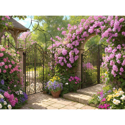 PERG-N6078 Gartenbogen Metallbogen für Rosen Blumen Zweige 240cm