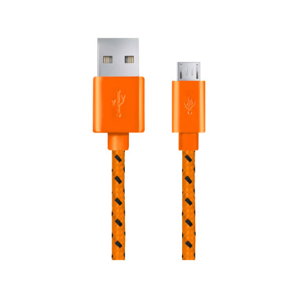 EB175OB KABEL MICRO USB 2.0 A-B M/M 1.0M GEFLOCHTEN ORANGE