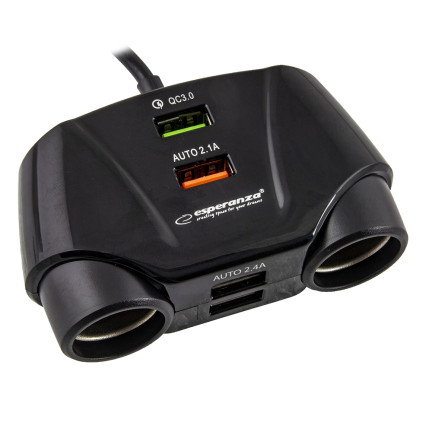 EZ132 RYCHLONABÍJENÍ 2GN/4*USB ASTI ROZBOČOVAČ ZÁSUVKY ZAPALOVAČE CIGARET