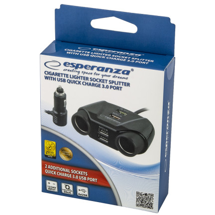 EZ132 RYCHLONABÍJENÍ 2GN/4*USB ASTI ROZBOČOVAČ ZÁSUVKY ZAPALOVAČE CIGARET