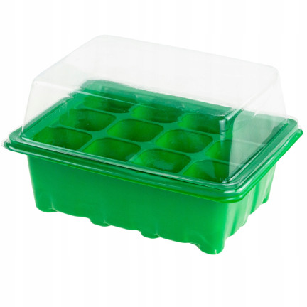 TG64403 Mini Greenhouse for Germination and Seedling Growth, 12 Compartments (4x4 cm)