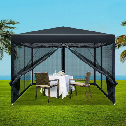 TG77594-3 3x3m Garden Pavilion with Mosquito Net – Garden Gazebo for the Terrace
