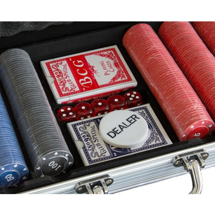 KK54 TEXAS POKER SET ŽETONY 500KS KARET POUZDRO
