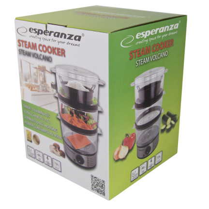 EKG009 Steamer - Steam Cooking, 3-Level Timer, Bowl