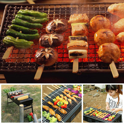 TG71419 TURISTICKÝ GRIL NA DŘEVĚNÉ UHLÍ SKLÁDACÍ PŘENOSNÝ KEMPINGOVÝ GRIL BBQ