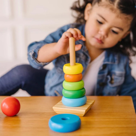 TG50038 PIRAMID SORTER Montessori VĚŽOVÉ DŘEVĚNÉ BLOKY