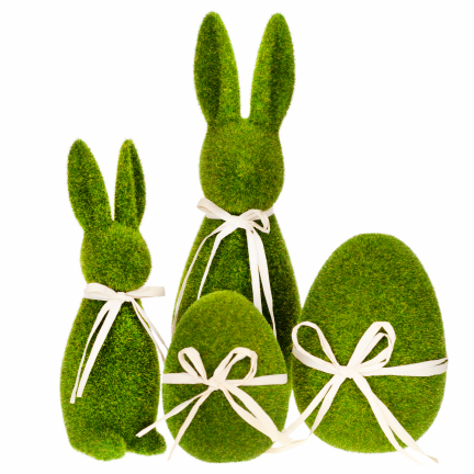 TG55576 Velikonoční vajíčko z flocked zeleného semiše 16cm