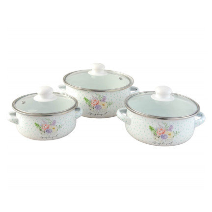 TD9 smaltovaná sada 6 kusů nádob na jaro