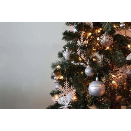 TG53080-1 Silberne Christbaumkugeln Set XXL 100Stk Christbaumkugeln 6/4/3cm