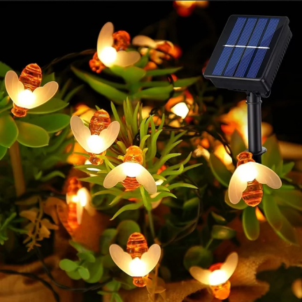 TG71285 GIRLANDE SOLARLEUCHTEN BIENEN LICHT SET 20 LED GARTEN BIENEN