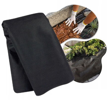 TG77643 Agro-Textil gegen Unkraut, Agro-Textil 1,6x2,9m, schwarz gegen Unkraut 4,64m2