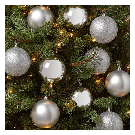 TG53080-1 Silberne Christbaumkugeln Set XXL 100Stk Christbaumkugeln 6/4/3cm