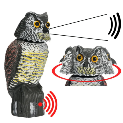 TG71078 MAUS VOGEL ABSCHRECKUNG EULE MIT BEWEGLICHEN KOPF REALISTISCHE EULE