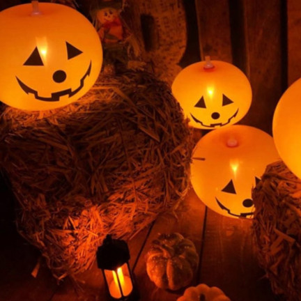 TG74159 HALLOWEEN BALLONS LED 5PC KÜRBISSE LEUCHTENDE ORANGE DEKORATIONEN