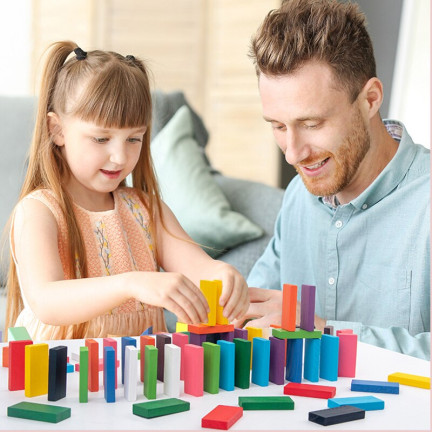 TG67014 DOMINO DŘEVĚNÉ KOSTKY VELKÉ PUZZLE 120 EL.