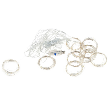 DC-27 SVĚTELNÁ OPONA 3X3M BÍLÁ TEPLÁ SVĚTLA VÁNOČNÍ DEKORACE