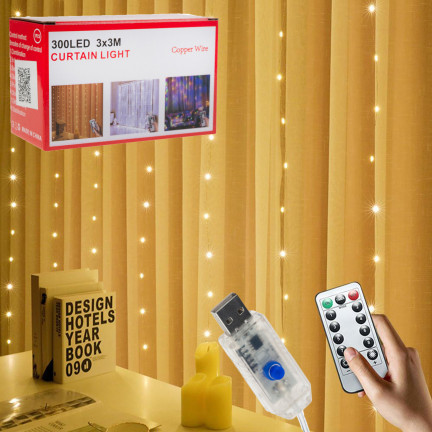 DC-26 SVĚTELNÁ CLONA 3X2M TEPLÁ BÍLÁ