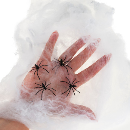 HL17 UMĚLÁ PAVUČINA 4 PAVOUCI HALLOWEENSKÁ DEKORACE