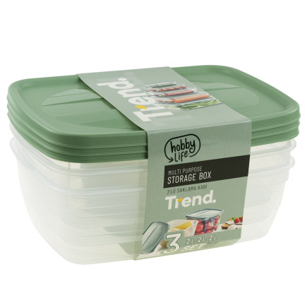 HOB021017 3ER-SET 2L RECHTECKIGE LEBENSMITTELBEHÄLTER