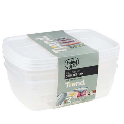 HOB021017 3ER-SET 2L RECHTECKIGE LEBENSMITTELBEHÄLTER