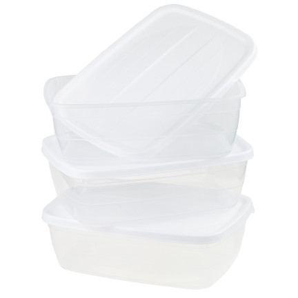 HOB021017 3ER-SET 2L RECHTECKIGE LEBENSMITTELBEHÄLTER