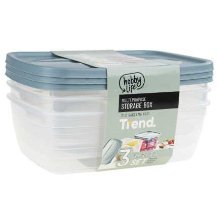 HOB021017 3ER-SET 2L RECHTECKIGE LEBENSMITTELBEHÄLTER