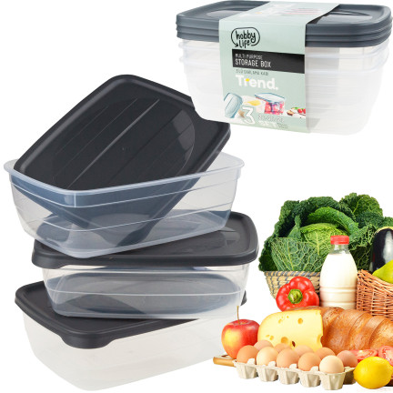 HOB021017 3ER-SET 2L RECHTECKIGE LEBENSMITTELBEHÄLTER