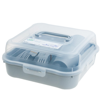HOB031289 PICKNICK SET 32 TEILE TASSEN BESTECK BEHÄLTER