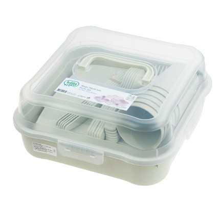 HOB031289 PICKNICK SET 32 TEILE TASSEN BESTECK BEHÄLTER