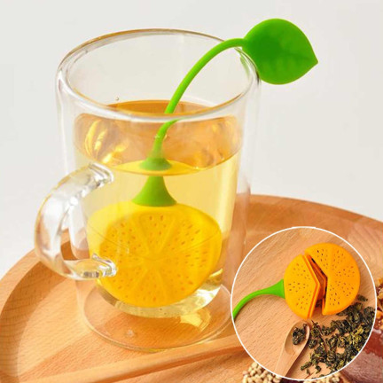 DD16 VAŘIČ BYLINKOVÉHO ČAJE CITRONOVÉ SILIKONOVÉ SÍTKO