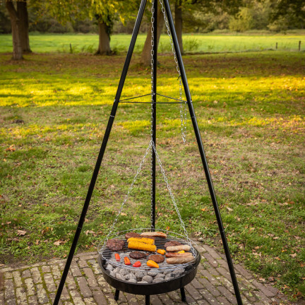 TG72009 DREIBEIN MIT ROST GARTENGRILL FEUERSTELLE GARTENGRILL HÄNGEGRILL