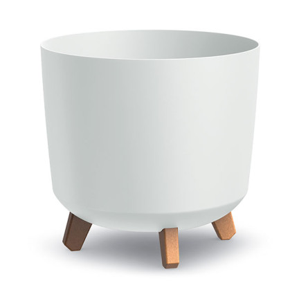 DGTL300L-S449 Plant pot with drainage holes, 30 cm tall, white tubular bowl