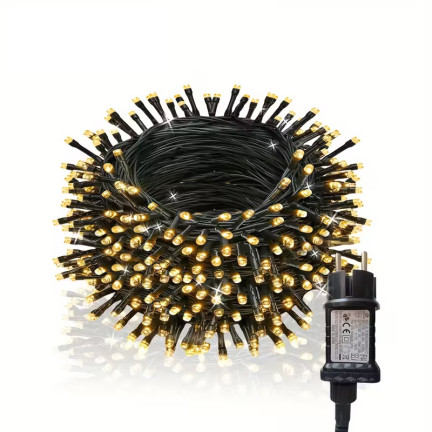 Led osvětlení 500l, teplá bílá, vánoční stromek, dovolená, vnitřní, venkovní, 3+25m